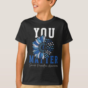 Suicide Prevention Awareness Teal Purple Sunflower T-Shirt