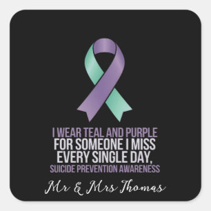 Suicide Prevention Awareness Together for Help Square Sticker