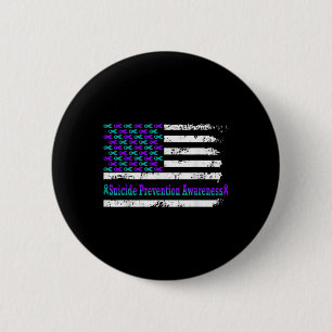 Suicide Prevention Awareness Usa Flag American Sup 6 Cm Round Badge