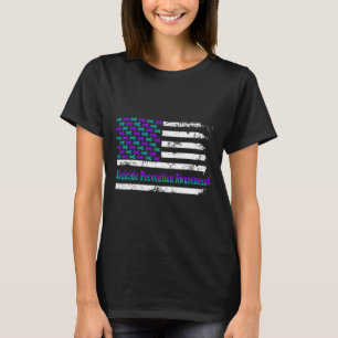 Suicide Prevention Awareness Usa Flag American Sup T-Shirt