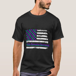 Suicide Prevention Awareness Usa Flag American Sup T-Shirt