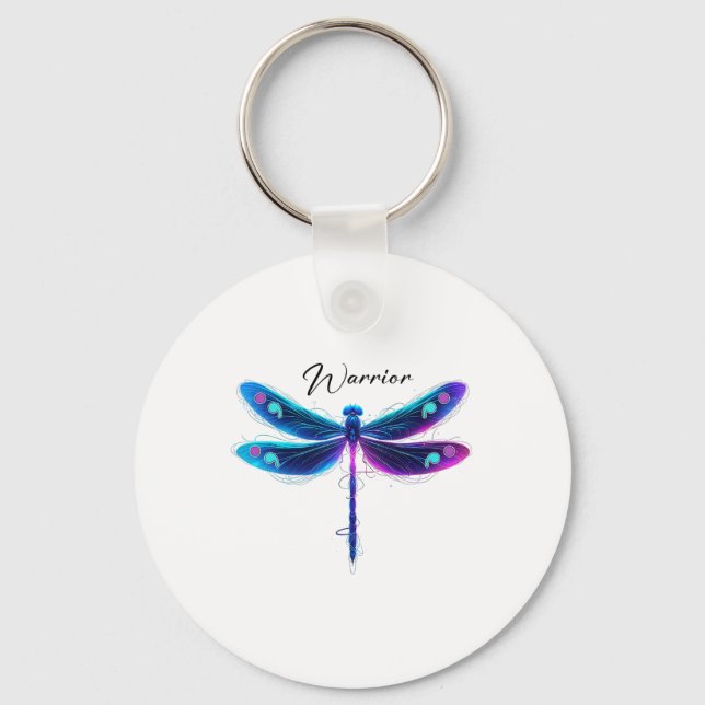 Suicide Prevention Awareness Warrior Dragonfly Sem Key Ring (Front)