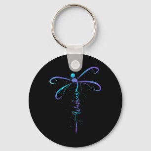 Suicide Prevention Awareness Warrior Dragonfly Sem Key Ring