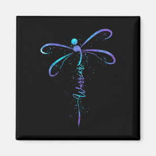 Suicide Prevention Awareness Warrior Dragonfly Sem Magnet
