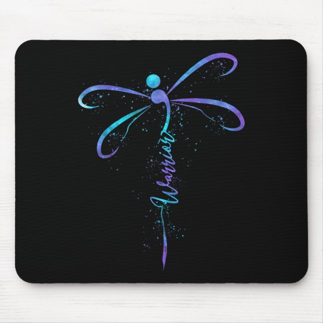Suicide Prevention Awareness Warrior Dragonfly Sem Mouse Mat (Front)