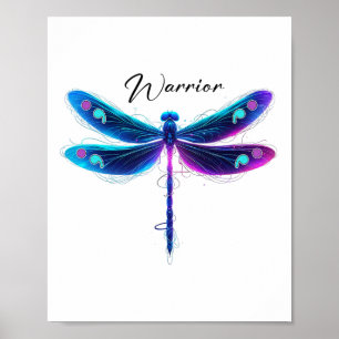Suicide Prevention Awareness Warrior Dragonfly Sem Poster