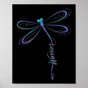 Suicide Prevention Awareness Warrior Dragonfly Sem Poster