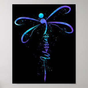 Suicide Prevention Awareness Warrior Dragonfly Sem Poster