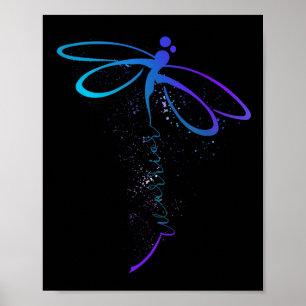 Suicide Prevention Awareness Warrior Dragonfly Sem Poster
