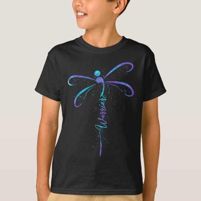Suicide Prevention Awareness Warrior Dragonfly Sem T-Shirt (Front)