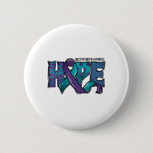 Suicide Prevention Awareness Warrior Hope Ribbon Y 6 Cm Round Badge
