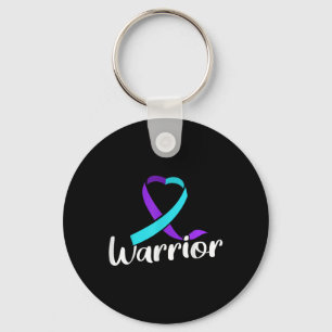 Suicide Prevention Awareness Warrior Pink And Teal Key Ring