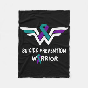 Suicide Prevention Awareness Warrior Purple & Fleece Blanket
