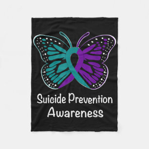 Suicide Prevention Awareness Warrior Purple & Fleece Blanket
