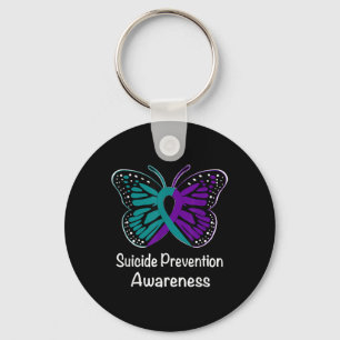 Suicide Prevention Awareness Warrior Purple & Key Ring