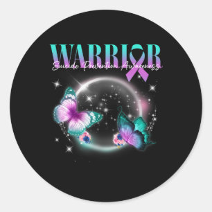 Suicide Prevention Awareness Warrior Survivor Butt Classic Round Sticker