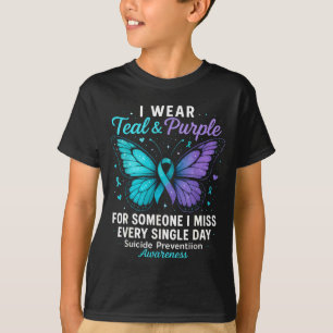 Suicide Prevention Awareness Wear Teal And Purple T-Shirt