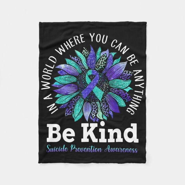 Suicide Prevention Awareness Week Be Kind Leopard  Fleece Blanket (Front)
