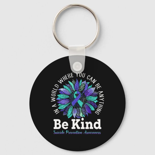 Suicide Prevention Awareness Week Be Kind Leopard  Key Ring (Front)