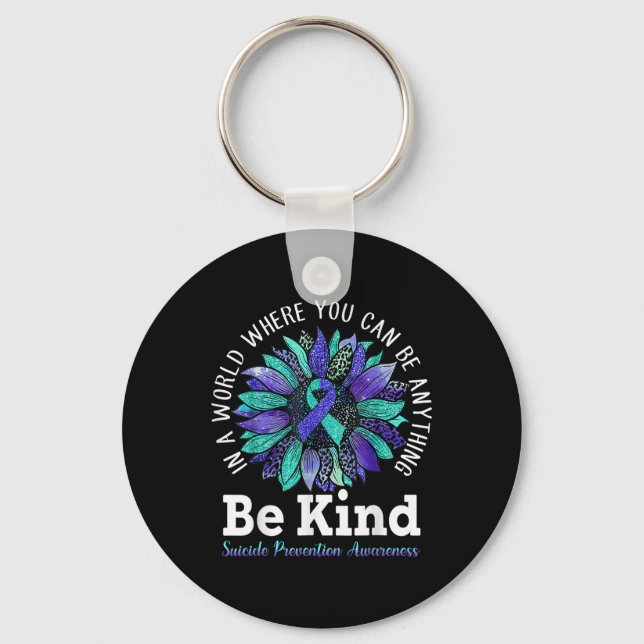 Suicide Prevention Awareness Week Be Kind Leopard  Key Ring (Front)