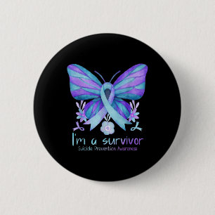 Suicide Prevention Awareness Week Butterfly Im A S 6 Cm Round Badge