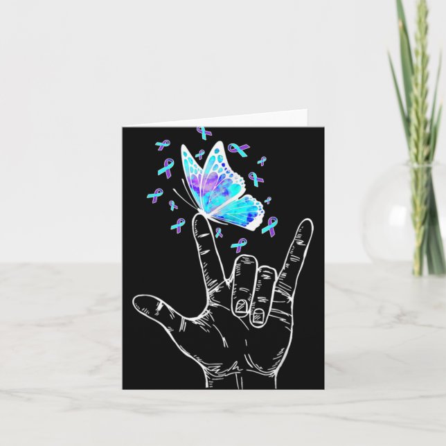 Suicide Prevention Awareness Week Butterfly Love H Card (Front)