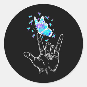 Suicide Prevention Awareness Week Butterfly Love H Classic Round Sticker