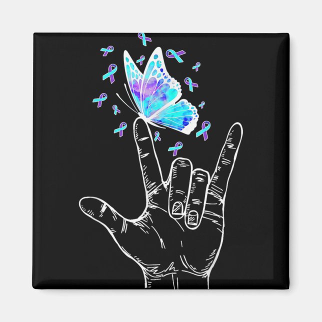 Suicide Prevention Awareness Week Butterfly Love H Magnet (Front)