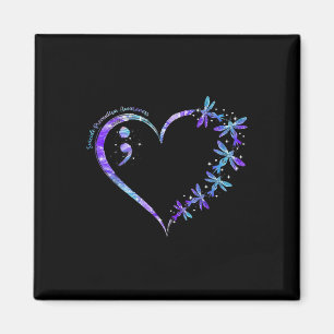 Suicide Prevention Awareness Week Heart Semicolon  Magnet