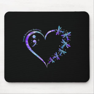 Suicide Prevention Awareness Week Heart Semicolon Mouse Mat