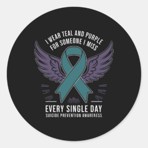 Suicide Prevention Awareness Week I Wear Teal And Classic Round Sticker