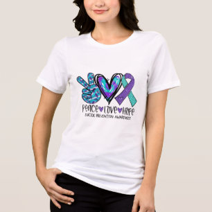 Suicide Prevention Awareness Week Peace Love Hope Tri-Blend Shirt