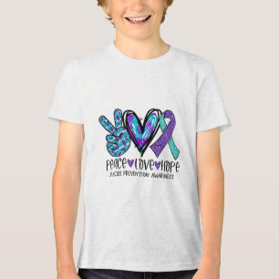 Suicide Prevention Awareness Week Peace Love Hope Tri-Blend Shirt