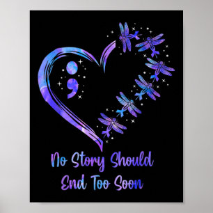 Suicide Prevention Awareness Week Semicolon Dragon Poster