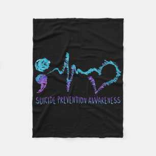 Suicide Prevention Awareness Week Shirt Heartbeat Fleece Blanket