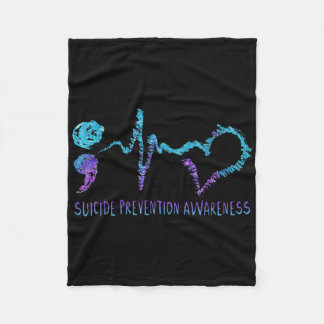 Suicide Prevention Awareness Week Shirt Heartbeat Fleece Blanket