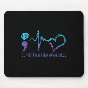 Suicide Prevention Awareness Week Shirt Heartbeat  Mouse Mat