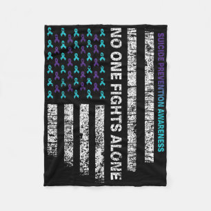 Suicide Prevention Awareness Week Shirt Ribbon Ame Fleece Blanket