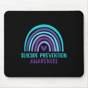 Suicide Prevention Awareness With Rainbow And Hear Mouse Mat