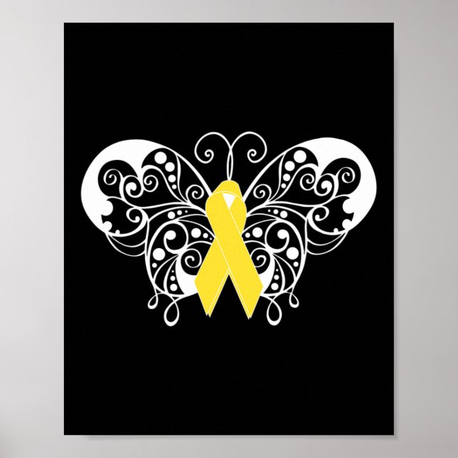 Suicide Prevention Awareness  Yellow Ribbon Butter Poster (Front)