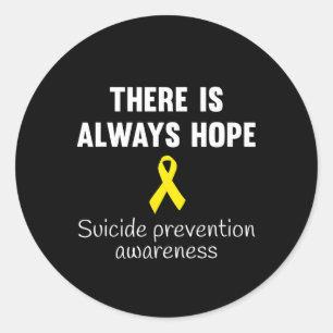 Suicide Prevention Awareness Yellow Ribbon  Classic Round Sticker