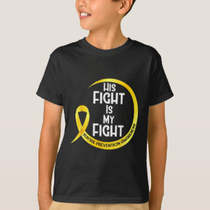 Suicide Prevention Awareness Yellow Ribbon His Fig T-Shirt