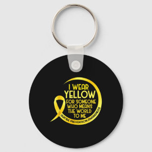 Suicide Prevention Awareness Yellow Ribbon I Wear Key Ring