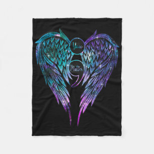 Suicide Prevention Awareness Your Angel Wings On B Fleece Blanket