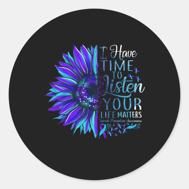 Suicide Prevention Awareness Your Life Problems Su Classic Round Sticker (Front)