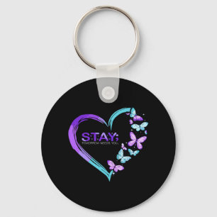 Suicide Prevention Butterfly Heart Stay Tomorrow N Key Ring