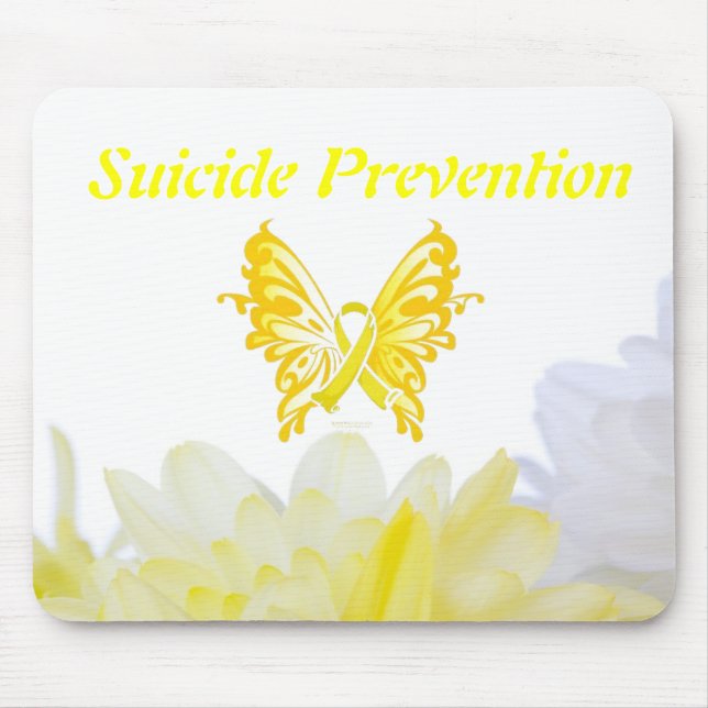 Suicide Prevention Butterfly Ribbon Mouse Pad (Front)