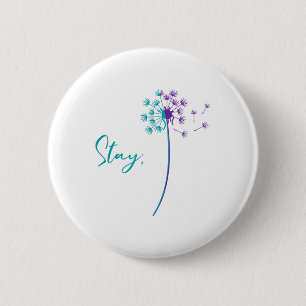 Suicide Prevention Dandelion Teal And Purple Stay 6 Cm Round Badge