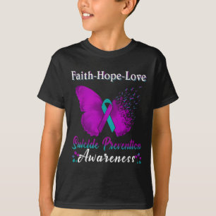 Suicide Prevention Faith Hope Love Awareness Butte T-Shirt