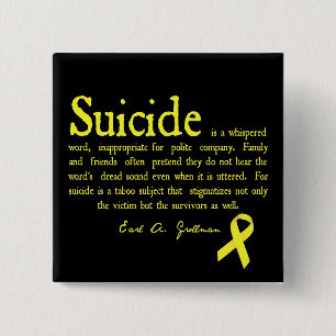 Suicide Prevention Flair with Grollman quote 15 Cm Square Badge